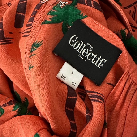 Collectif Palm Tree Summer Dress - Picture 4 of 4